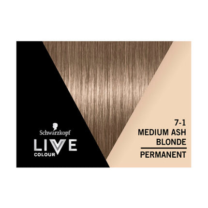 Schwarzkopf LIVE Colour Permanent 7.1 Medium Ash Blonde