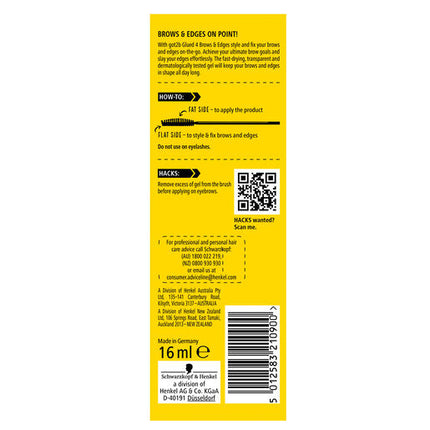 Schwarzkopf Got2B Glued 4 Brows and Edges 2 in 1 Gel Strong Hold 16ml