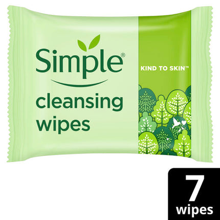 Simple Kind to Skin Biodegradable Cleansing Wipes with vitamin B5, vitamin E and pro amino acids 7 pc
