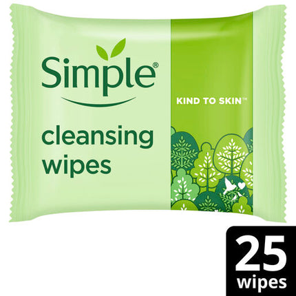 Simple Kind to Skin Biodegradable Cleansing Wipes with vitamin B5, vitamin E and pro amino acids 25 pc