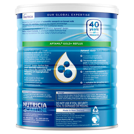 Aptamil Gold+ Reflux Baby Infant Formula Regurgitation or Mild Reflux From Birth to 12 Months 900g