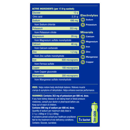 Hydralyte Sports Lemon Lime 12 Sachet