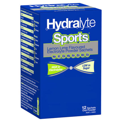 Hydralyte Sports Lemon Lime 12 Sachet