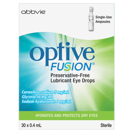 Optive Fusion Preservative-Free Lubricant Eye Drops 30 x 0.4mL