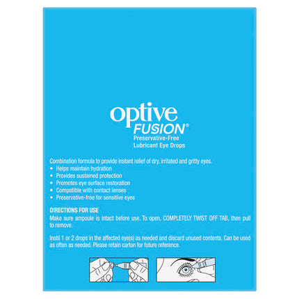 Optive Fusion Preservative-Free Lubricant Eye Drops 30 x 0.4mL