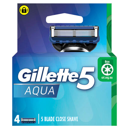 Gillette 5 Aqua Razor Blades 4 Cartridges Refills