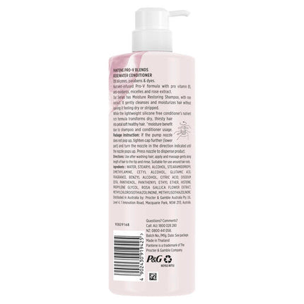 Pantene Pro-V Blends Micellar Rosewater Moisturising Conditioner for Dry Hair 530ml