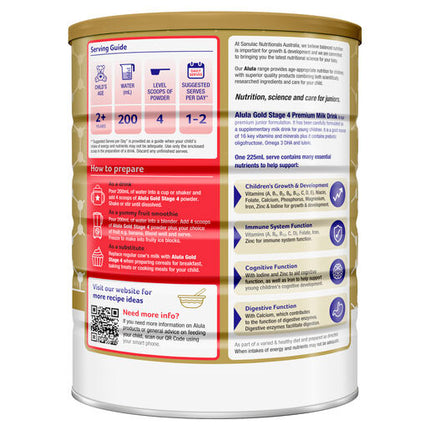 Alula Gold Stage 4 Junior Premium Milk Drink 2 Years+ 900g