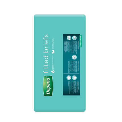 Depend Fitted Briefs Normal Unisex Large 8 Pack
