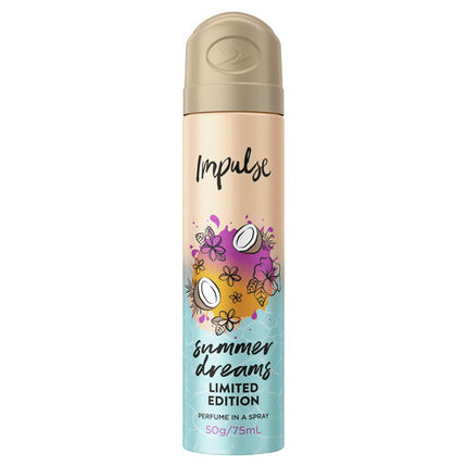 Impulse Body Spray Aerosol Deodorant Summer Dreams 75mL