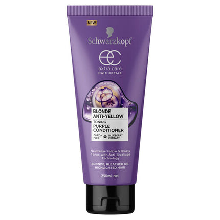 Schwarzkopf Extra Care Blonde Anti-Yellow Toning Purple Conditioner 250mL