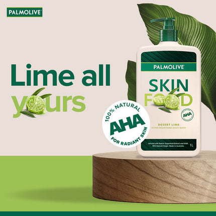 Palmolive Skin Food Body Wash Soap 1L Desert Lime Natural AHA