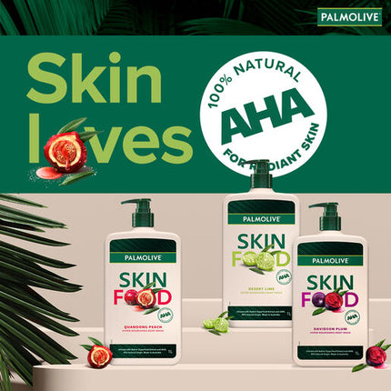 Palmolive Skin Food Body Wash Soap 1L Desert Lime Natural AHA