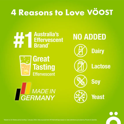 Voost Hydrate Lemon Lime Effervescent Vitamins Supplement Relieve Symptoms of Dehydration 20 Tablets
