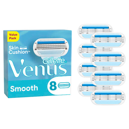 Gillette Venus Smooth Women's Razor Blade Refills, 8 Count