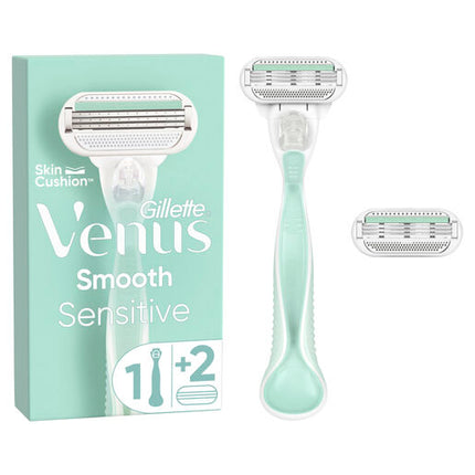 Gillette Venus Smooth Sensitive Women's Razor Handle + 2 Blade Refills