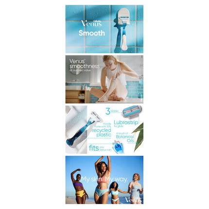 Gillette Venus Smooth Women's Razor Blade Refills, 8 Count