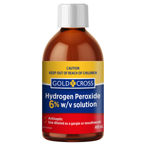 Gold Cross Hydrogen Peroxide 6% w/v Solution 400mL