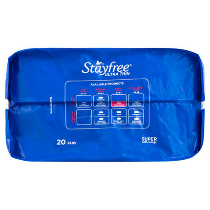 Stayfree Ultra Thin Super Pads With Wings 20 Pack