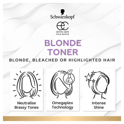Schwarzkopf Extra Care Blonde Anti-Yellow Toning Blonde Toner 250mL