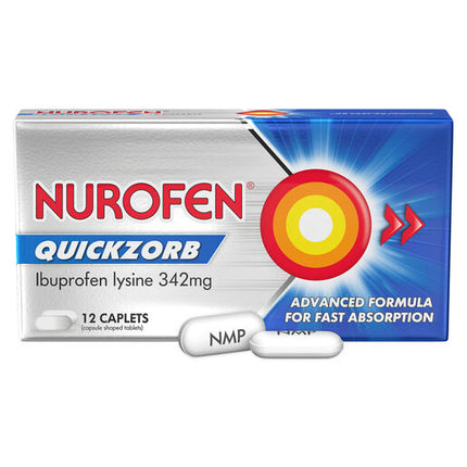 Nurofen Quickzorb Ibuprofen Lysine 342mg 12 Caplets