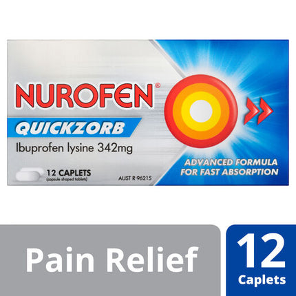Nurofen Quickzorb Ibuprofen Lysine 342mg 12 Caplets