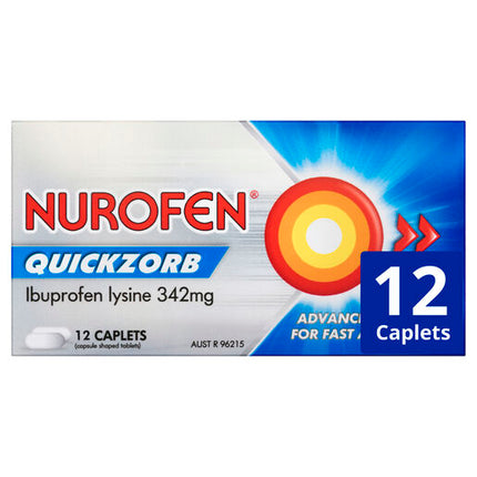 Nurofen Quickzorb Ibuprofen Lysine 342mg 12 Caplets