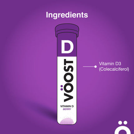 Voost Vitamin D Berry Effervescent Tablets 20 Pack
