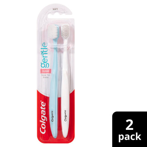 Colgate Gentle Clean Manual Toothbrush, 2 Pack, Soft Bristles