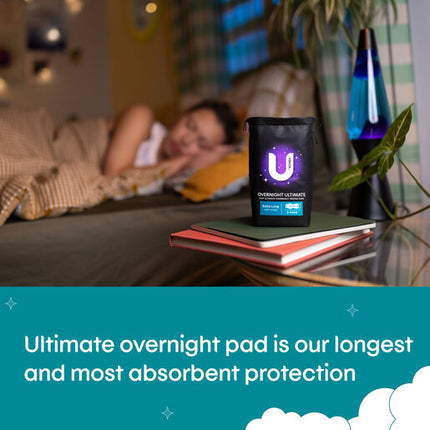 U By Kotex Extra Overnight Ultimate Pads with Wings 6 Pack