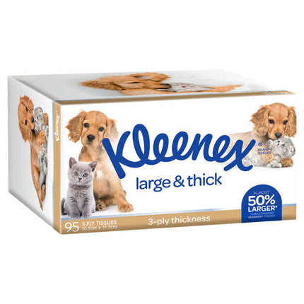 Kleenex Large & Thick 3 Ply Facial Tissues 95 Pack