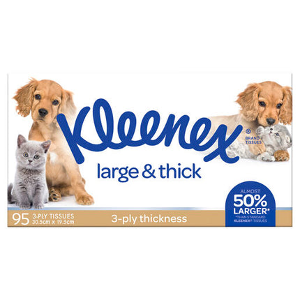 Kleenex Large & Thick 3 Ply Facial Tissues 95 Pack
