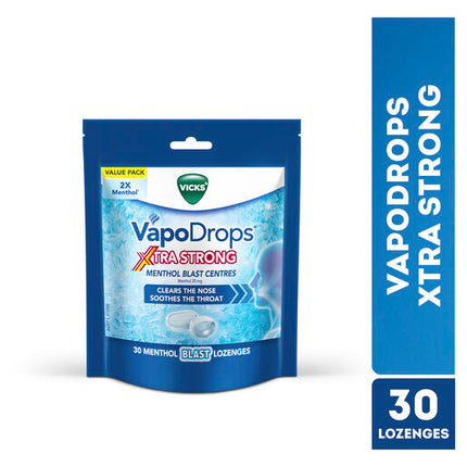 Vicks VapoDrops Xtra Strong 30 Menthol Blast Lozenges