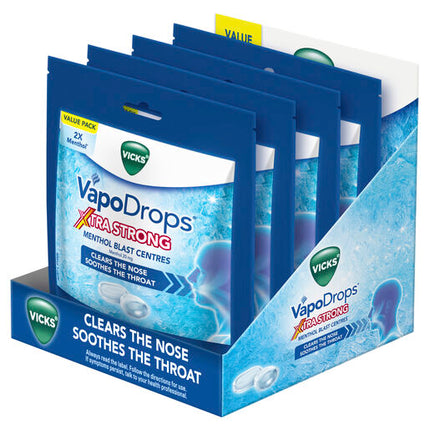 Vicks VapoDrops Xtra Strong 30 Menthol Blast Lozenges