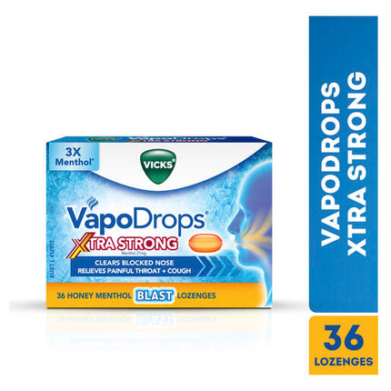 Vicks VapoDrops XtraStrong 36  Honey Menthol Blast Lozenges