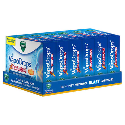 Vicks VapoDrops XtraStrong 36  Honey Menthol Blast Lozenges