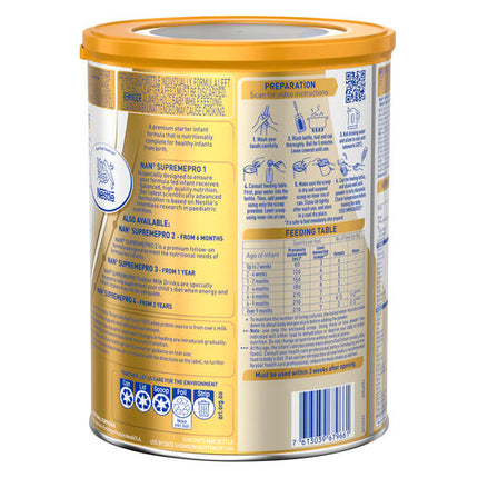 Nestle Nan SUPREMEpro 1 Infant Formula for Newborns Suitable from Birth 800g