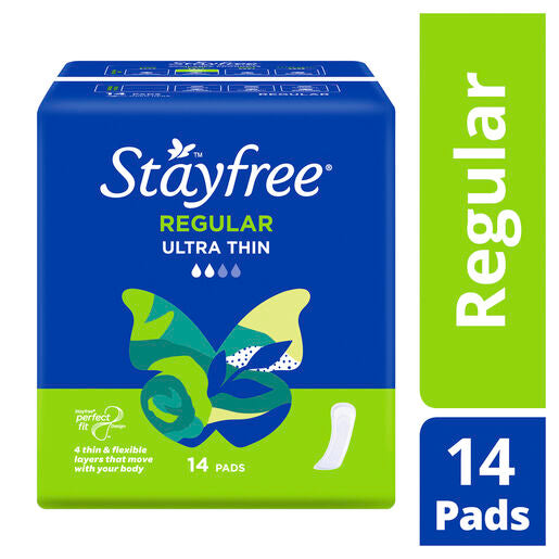 Stayfree Ultra Thin Regular Pads No Wings 14 Pack
