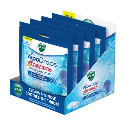 Vicks VapoDrops Xtra Strong 30 Menthol Blast Lozenges