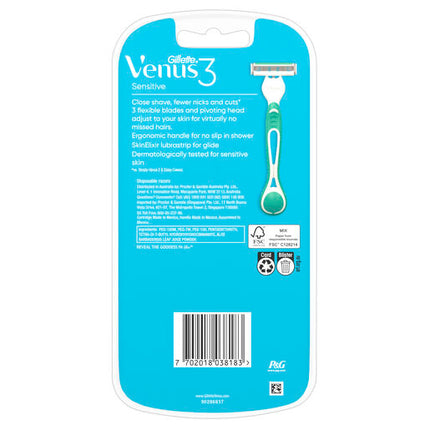 Gillette Venus Simply 3 Sensitive Women's Disposable Razors, 4 count