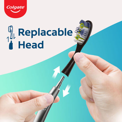 Colgate Infinity Deep Clean Manual Toothbrush Starter Kit, Soft Bristles Replaceable Head, Stand-Up Metal Handle