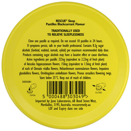 Bach Flower Remedies Rescue Sleep Pastilles Blackcurrant 50g