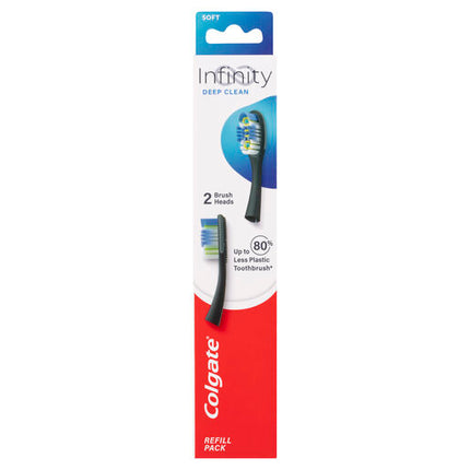 Colgate Infinity Deep Clean Replacement Toothbrush Heads, 2 Pack Soft Bristle Refill