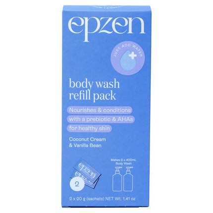 Epzen Body Wash Refill Sachets Coconut Cream and Vanilla Bean 2x 20g