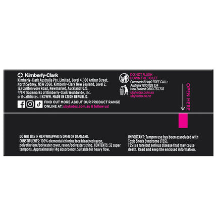 U by Kotex Super Slim Bulk Tampons 32 Pack