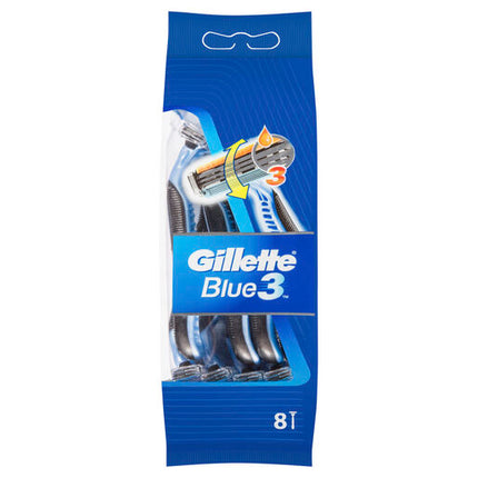 Gillette Blue 3 Disposable Shaving Razors 8 Pack