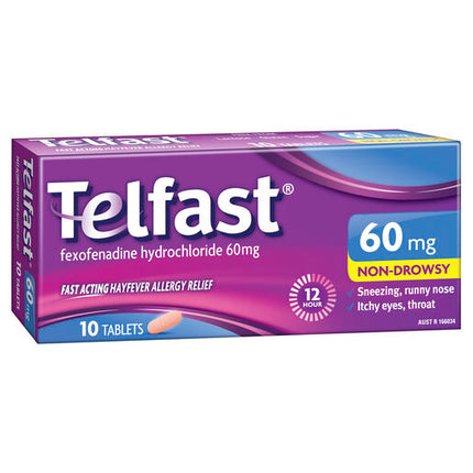 Telfast 60mg Non-Drowsy Tablets 10 Pack