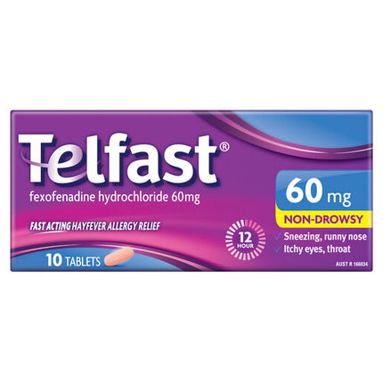 Telfast 60mg Non-Drowsy Tablets 10 Pack