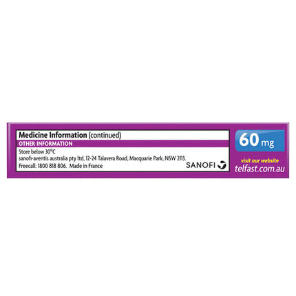 Telfast 60mg Non-Drowsy Tablets 10 Pack