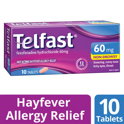Telfast 60mg Non-Drowsy Tablets 10 Pack